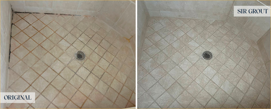Shower Before and After Our Superb Caulking Services in Springfield, OH