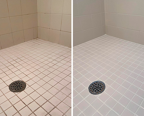 Bathroom Tiles Before and After Our Westerville Grout Cleaning