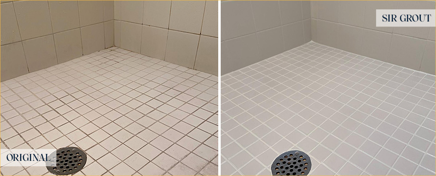 Bathroom Tiles Before and After Our Westerville Grout Cleaning