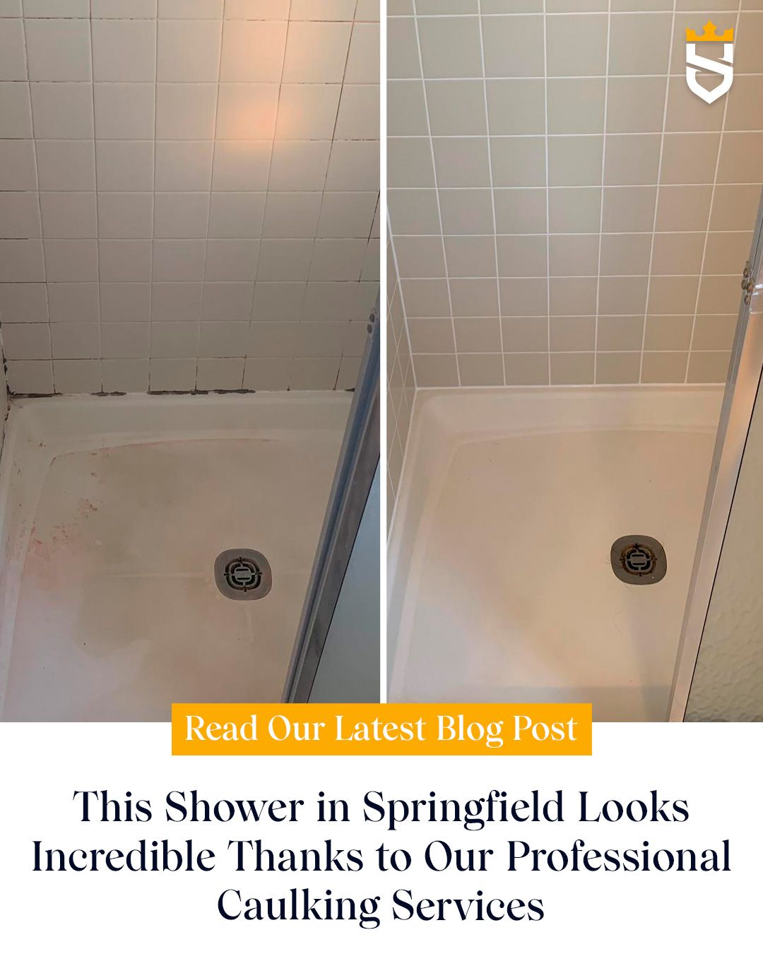 This Shower in Springfield Looks Incredible Thanks to Our Professional Caulking Services