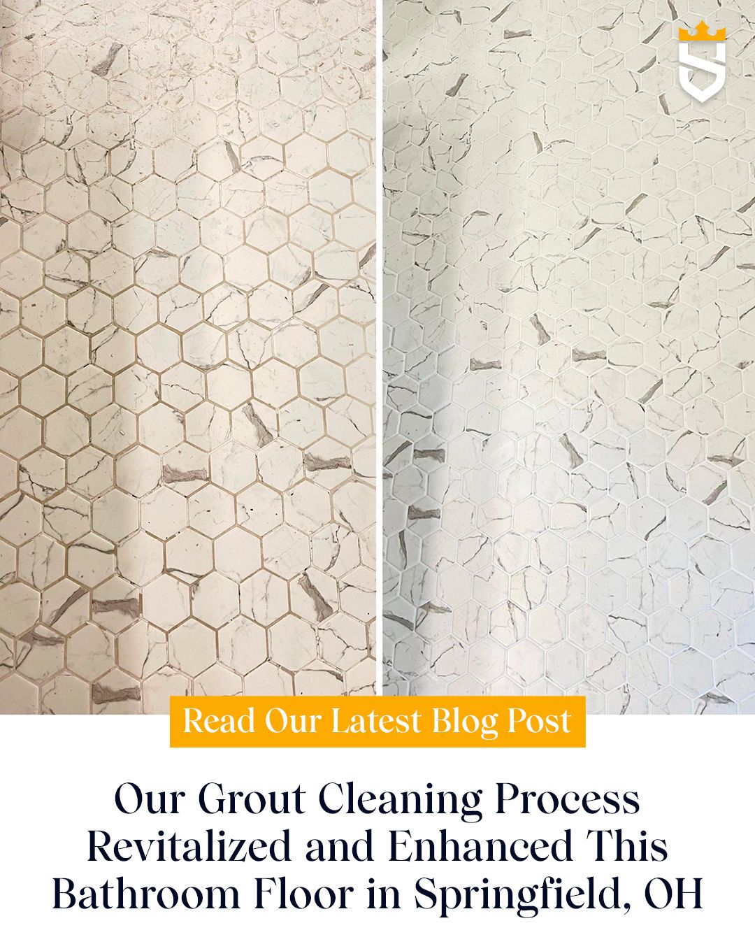 Our Grout Cleaning Process Revitalized and Enhanced This Bathroom Floor in Springfield, OH